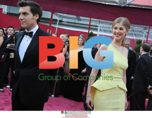 Rosamund Pike and Joe Wright at the 80th Oscars