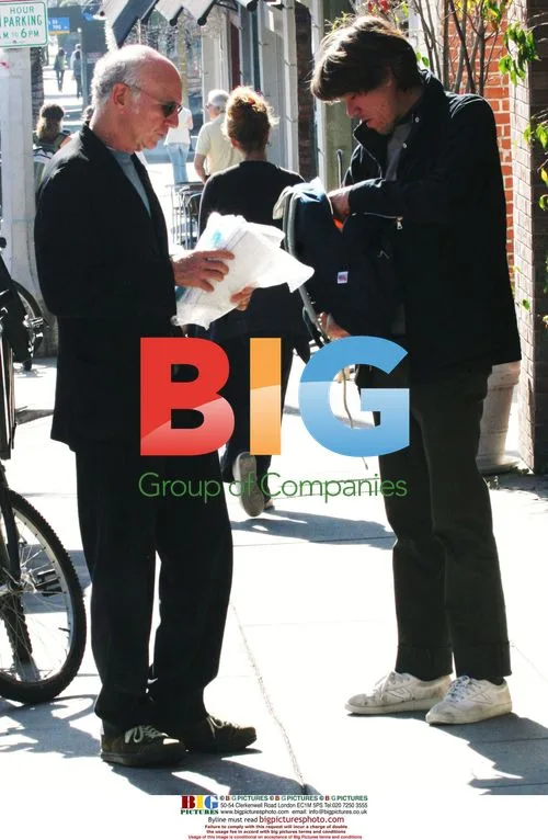 Larry David Leaving Restaurant with Script