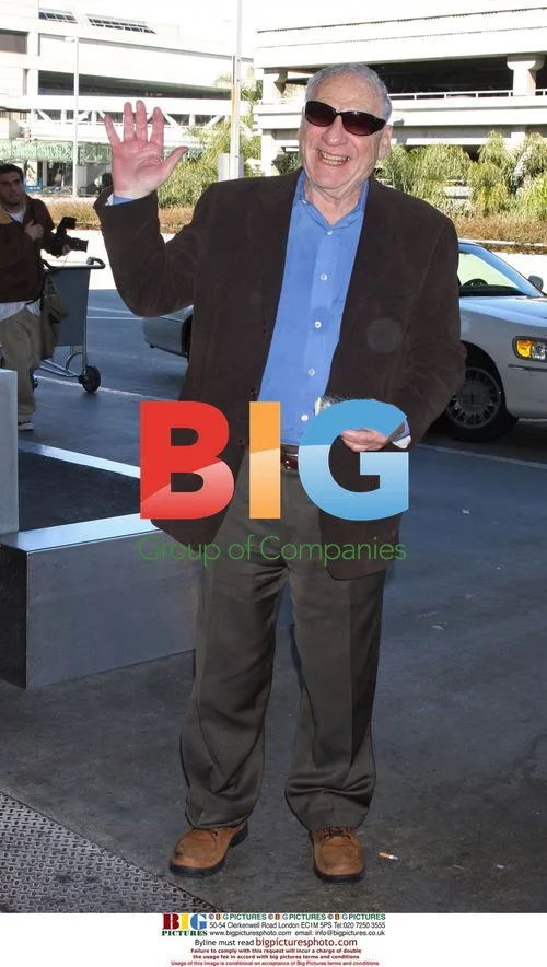 Mel Brooks departs LAX with nanny