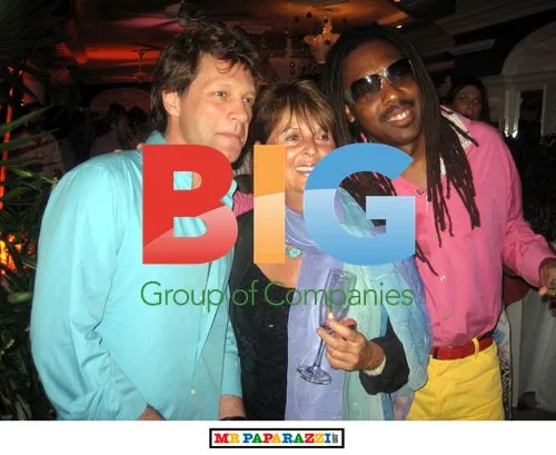 Bon Jovi, Beverly Camhe & Jeffery Dread at Russell Simmons Party