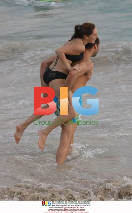 Actors Billy Zane and Kelly Brook on holiday in St Barth's