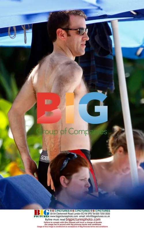 Anton Du Beke relaxing on Caribbean beach