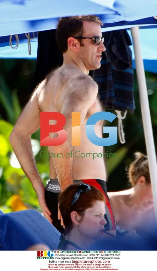 Anton Du Beke relaxing on Caribbean beach