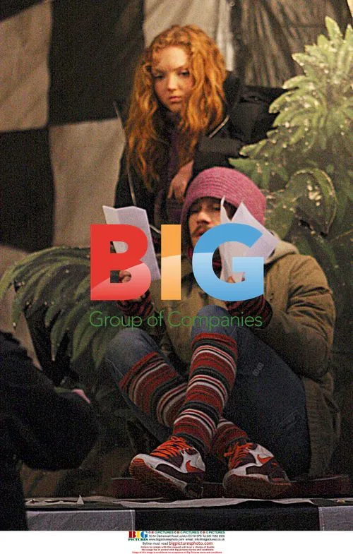 Lily Cole and Heath Ledger on "The Imaginarium of Doctor Parnassus" set