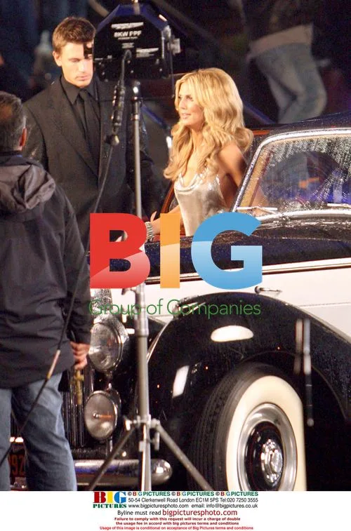 Heidi Klum Coughing on Commercial Set
