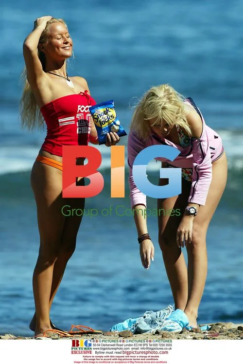 Models Anna Taverner and Michelle Marsh relaxing in France