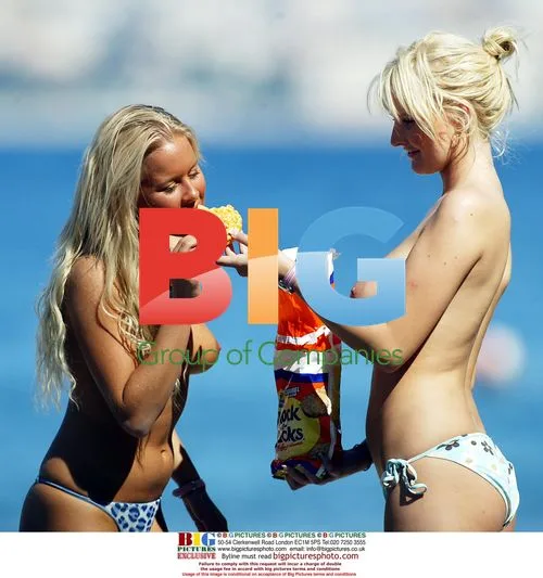 Models Anna Taverner and Michelle Marsh Relaxing in France