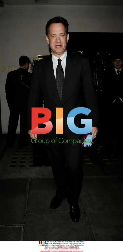 Tom Hanks leaving Scotts restaurant, London