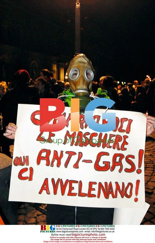 Protest against garbage dumps in Naples, Italy