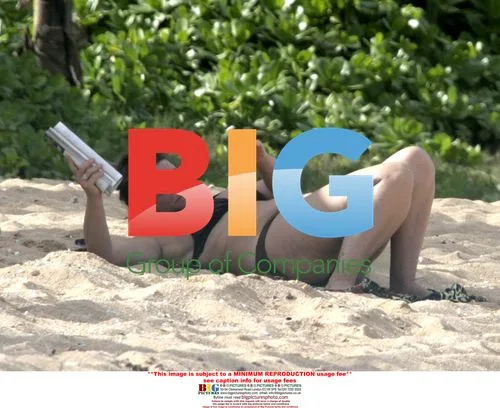 Pierce Brosnan and Keely Shaye Smith on the Beach