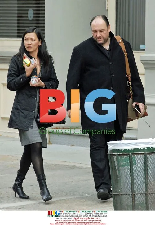 James Gandolfini out with fiancee and son