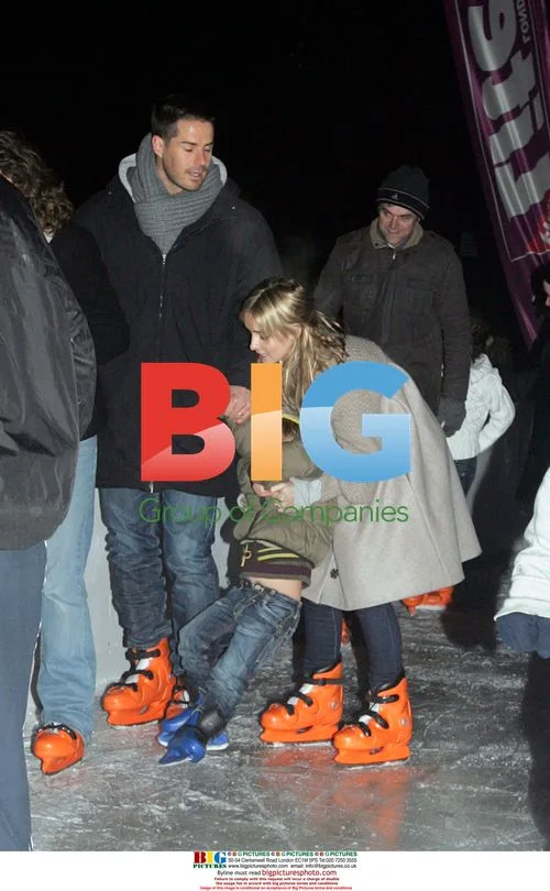 Footballer Jamie Redknapp and family at Winter Wonderland