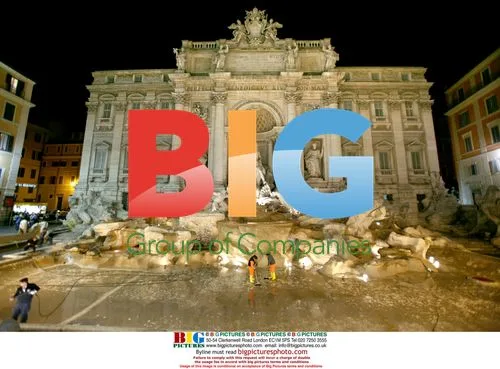 Trevi Fountain Turned Red In Rome Protest
