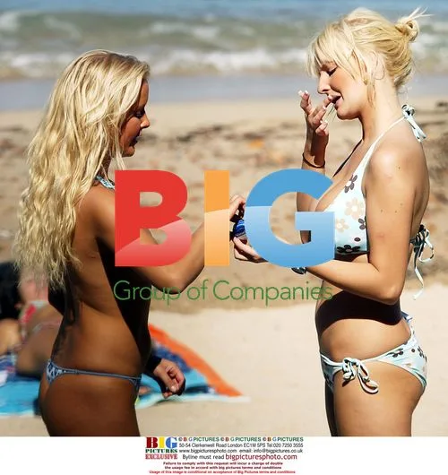 Models Anna Taverner and Michelle Marsh in South of France