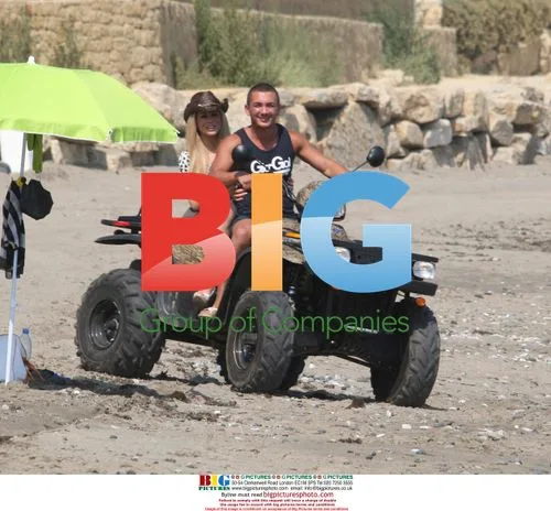 Bianca Gascoigne enjoys quad bike in Spain
