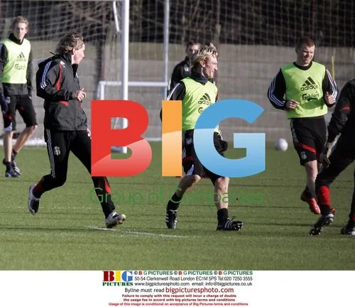 Liverpool players train for FA Cup tie