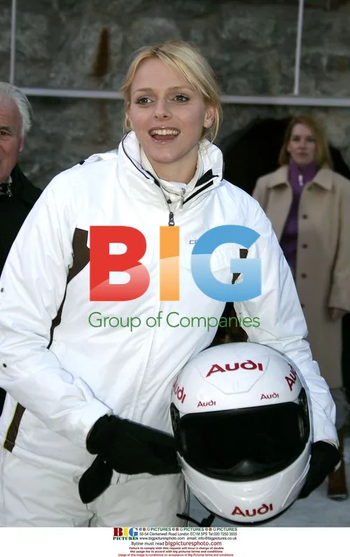 Prince Albert II and Charlene Wittstock Bobsled in St. Moritz