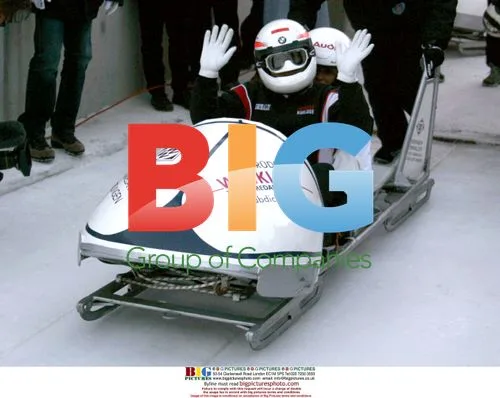 Prince Albert II and Charlene Wittstock Bobsleigh in St. Moritz