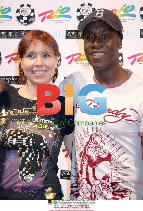 Annie Duke and Don Cheadle at Ante Up For Africa Poker Benefit