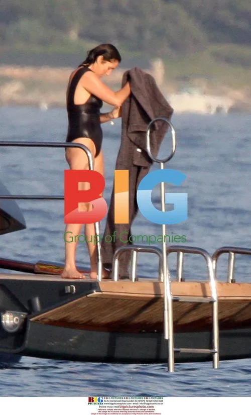 Cecilia Sarkozy and Husband on Yacht