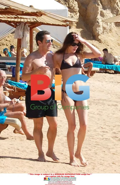 Nicolas Sarkozy and Carla Bruni on Egyptian Beach