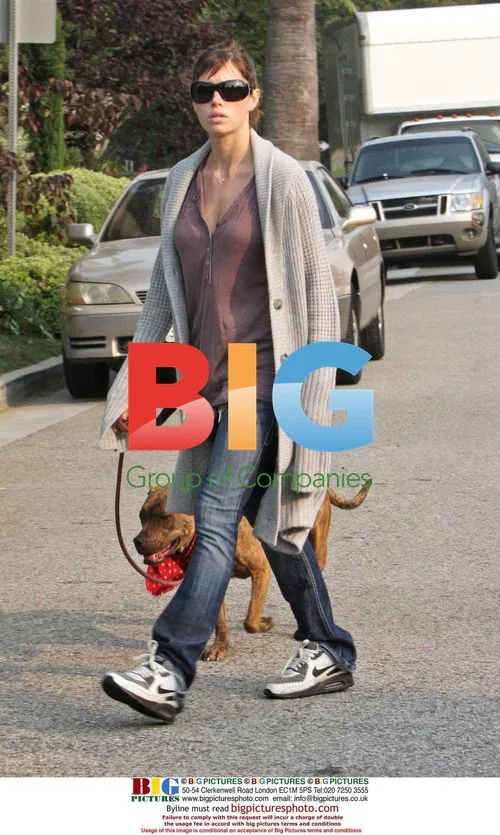 Jessica Biel walks dog, gets coffee