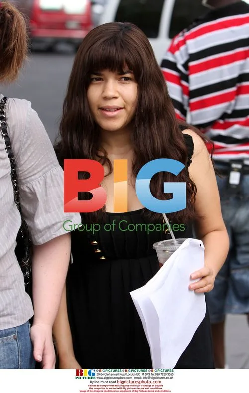 America Ferrera on "Ugly Betty" set