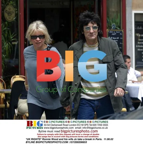 Ronnie Wood and Wife Jo in Paris
