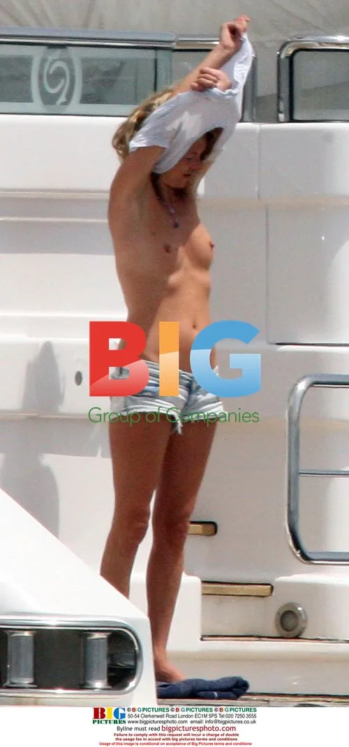 Kate Moss Topless on Yacht Vacation