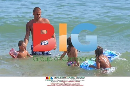 Footballer Fabio Cannavaro and family at beach