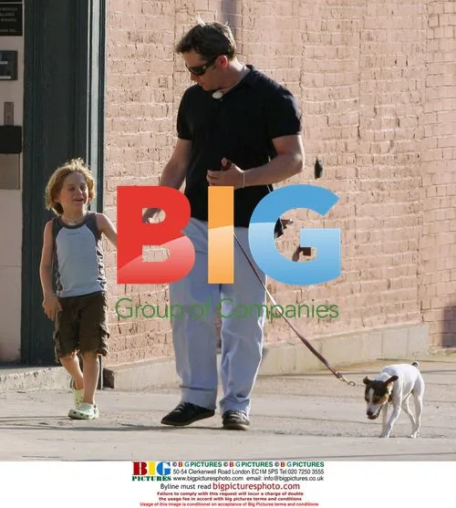 Matthew Broderick and son walk dog