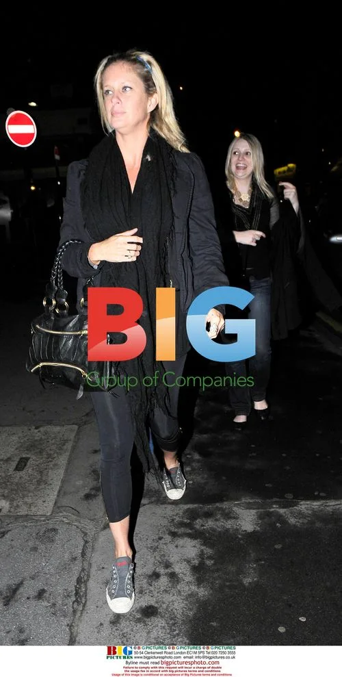 Rachel Hunter and friend at Roka Restaurant, London