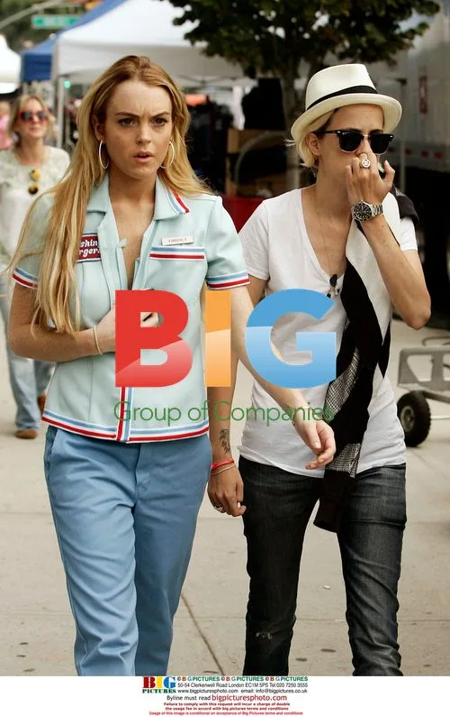 Lindsay Lohan on "Ugly Betty" Set