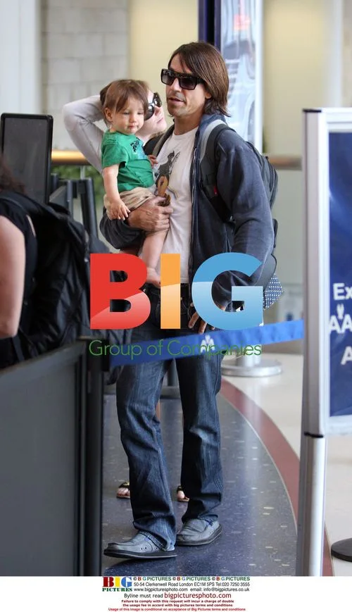 Anthony Kiedis departs LAX with son Everly Bear