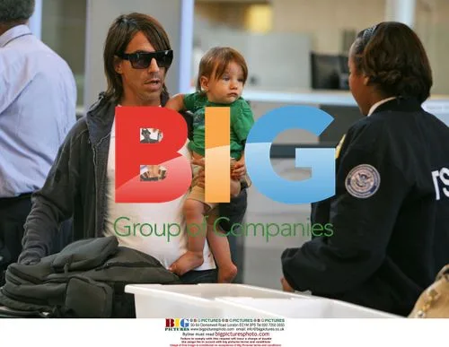 Anthony Kiedis and son Everly at LAX