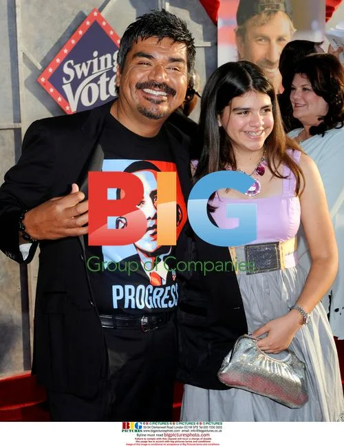 George Lopez and daughter at "Swing Vote" premiere