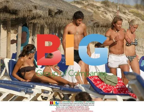Real Madrid players on beach in Portugal