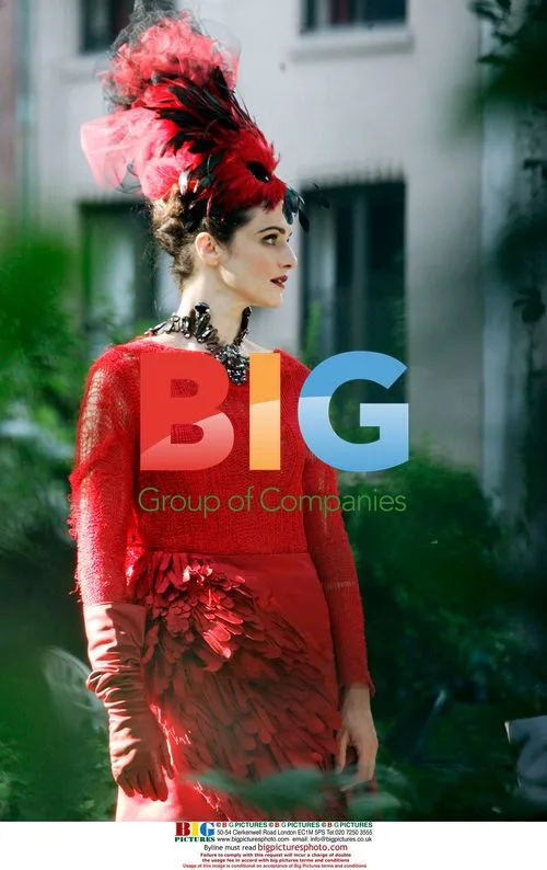 Rachel Weisz in Vibrant Red Costume for Vogue
