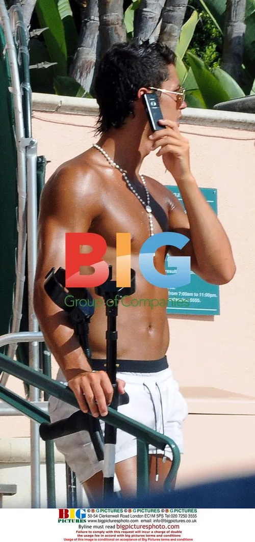 Cristiano Ronaldo chills by pool