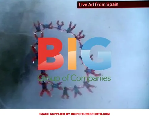 First Live TV Ad with Skydivers in Madrid