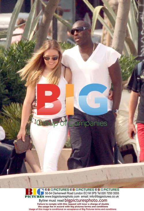 Sol Campbell and girlfriend in France