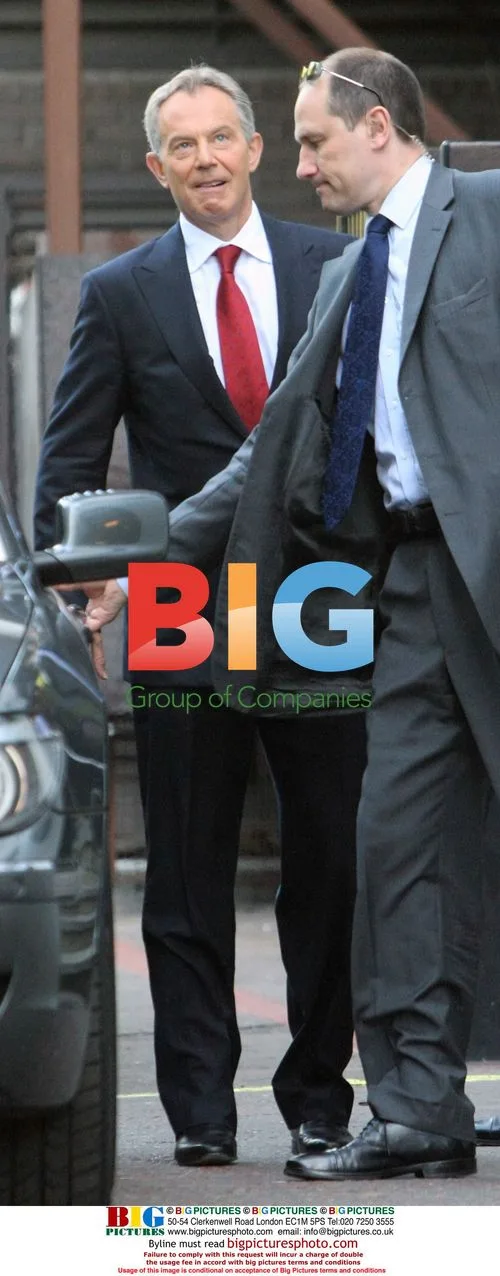Tony Blair leaves GMTV studios after PM resignation