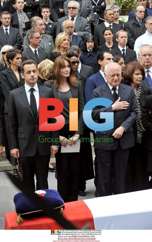 Carla Bruni-Sarkozy and others attend Yves Saint Laurent's burial