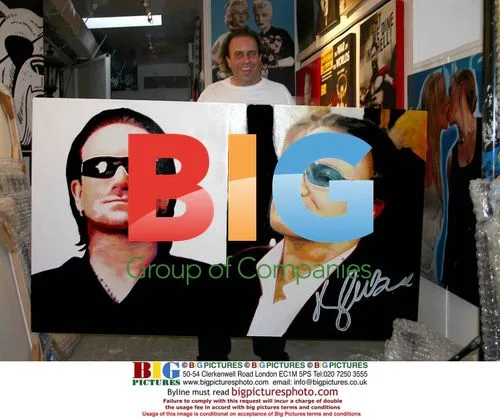 Steve Kaufman Displays 'Bono 2 Panel' Painting