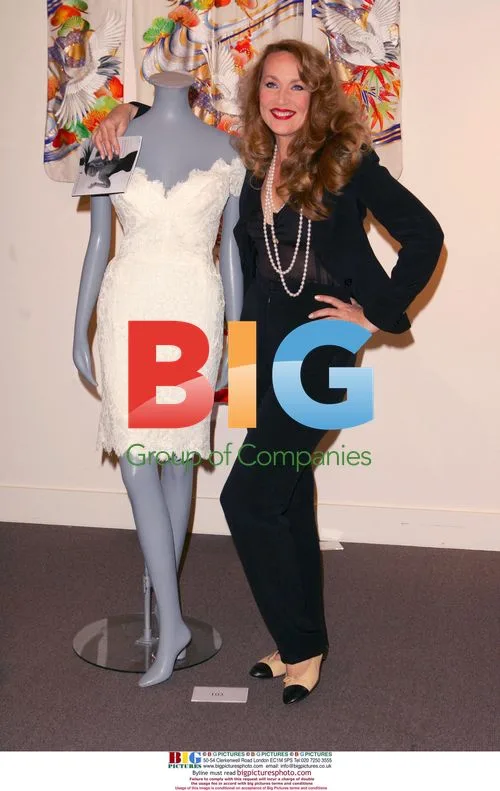 Jerry Hall at Sotheby's Olympia auction