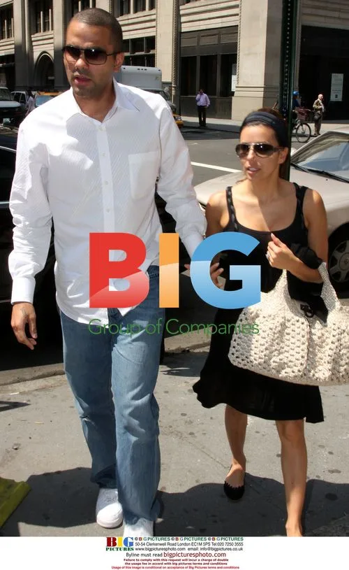 Tony Parker and Eva Longoria shop at Armani Exchange