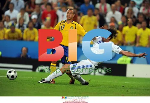 Paraskevas Antzas and Henrik Larsson at Euro 2008