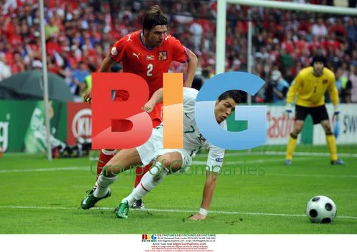 Ronaldo and Grygera at Euro 2008 match