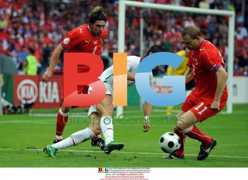 Ronaldo and Grygera at Euro 2008 match