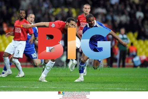 Rio Ferdinand and Florent Malouda at 2008 UEFA CL Final